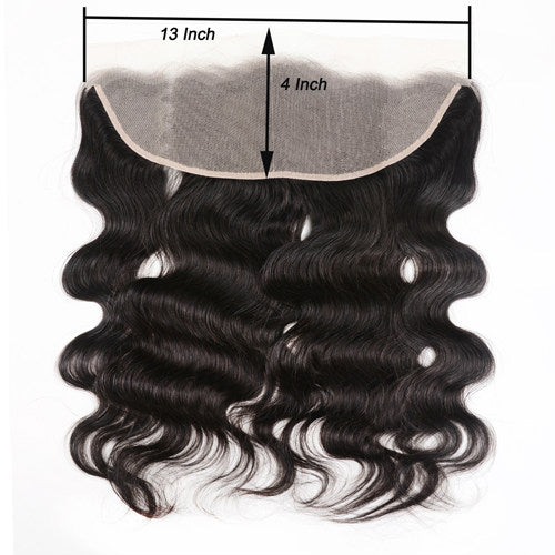 Lace Frontal Closure Body Wave Frontal 13x4 Ear to Ear Full Transparent Lace Frontal With Baby Hair Frontal Closure Free Part 100% Virgin Human Hair 150% Density Natural Color（10inch,13x4 frontal）