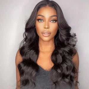 Deep Wave Lace Front Wigs Human Hair 4x4 HD Transparent Lace Closure Wigs for Black Women Glueless 180% High Density Human Hair Wigs Pre Plucked with Baby Hair 