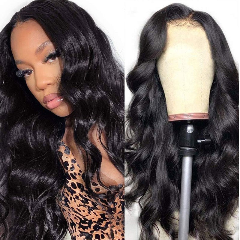 13x6 Straight HD Transparent Lace Front Wigs Human Hair Wigs for Black Women Brazilian Virgin Human Hair Lace Frontal Wigs 180% Density Pre Plucked with Baby Hair Natural Color 