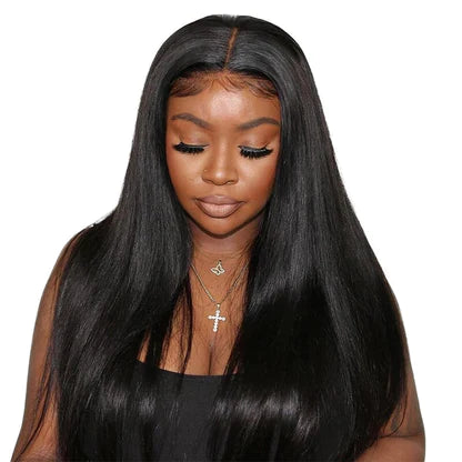 Full 13x6 Body Wave Lace Frontal Wigs Human Hair 180 Density HD Transparent Lace Frontal Wig Pre Plucked with Baby Hair 12A Brazilian Virgin Human Hair Wigs for Women Natural Black 24 Inch